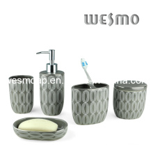 Porcelain Bathroom Set with Decal (WBC0657A)